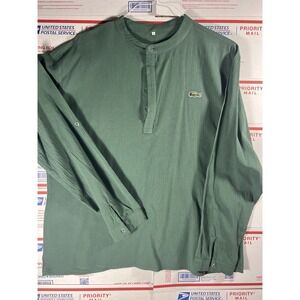 Lacoste Men's Henley Shirt Classic Fit Long Sleeve Green, Size XL